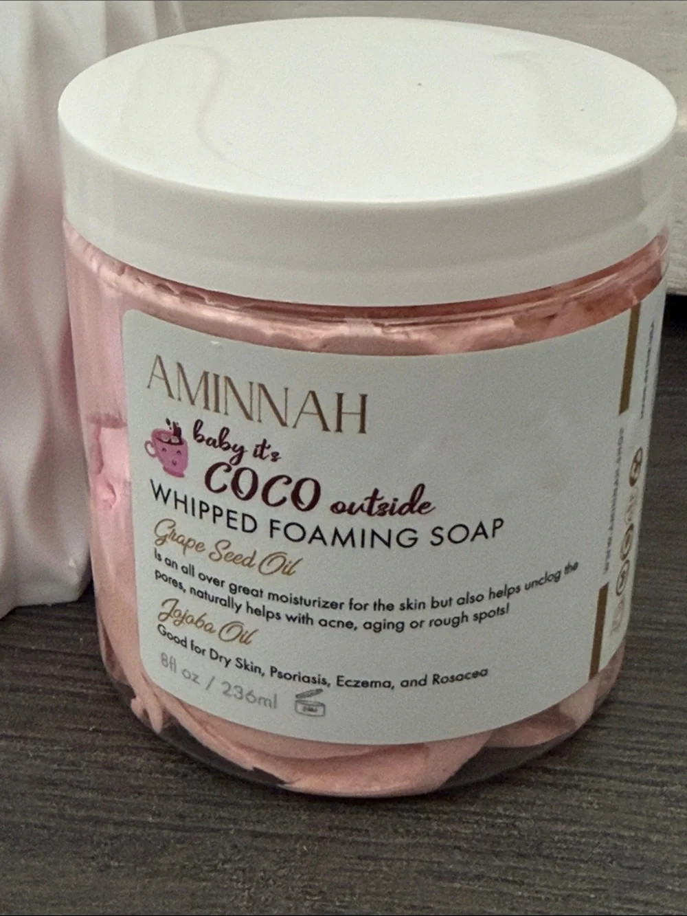 AMINNAH Pink Whipped Foaming Soap Moisturizer - Hydrating Women's Skincare